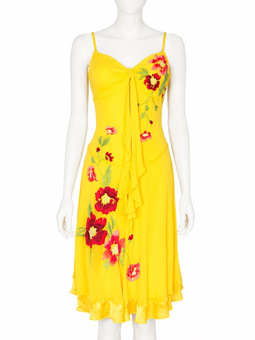 Vintage Sue Wong Silk Dress – Size 6 – 100% Silk Hand‑Embroidered